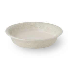 Vintage Lace 10-Inch Stoneware Baking Pie Pan Tart Dish, Cream