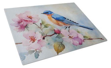 Bluebird Glass Cutting Board Decorative Tempered Glass Kitchen Cutting and Serving Board Large Size Chopping Board
