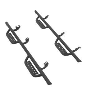 Running Boards, 4 Inches Side Steps Compatible With 2024-2025 Toyota Tacoma Double Cab, Black Carbon Steel Nerf Bars, 550 Lbs Load Capacity, Wide (Option: default)